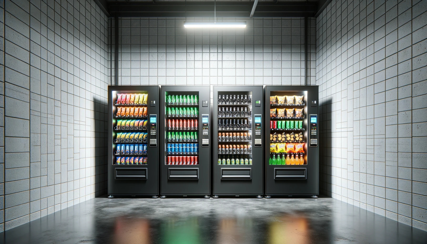 Vending machines in a Carol Stream industrial manufacturing break room