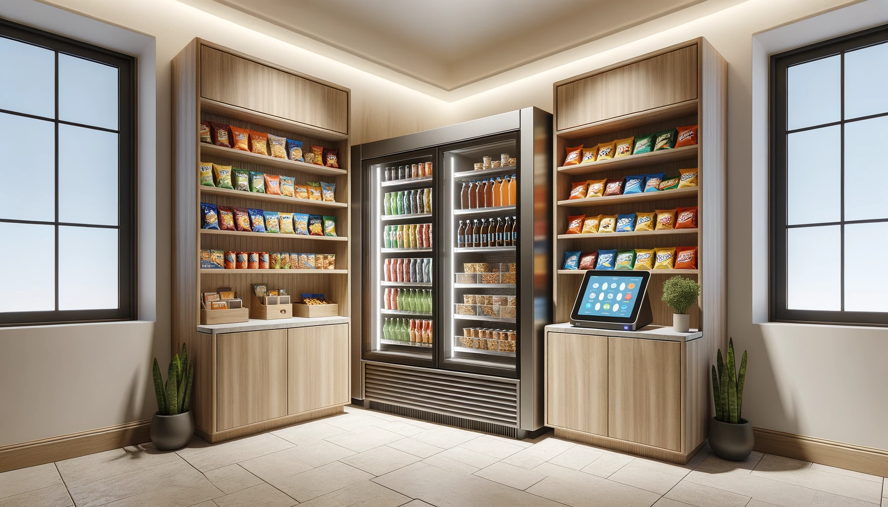 Self-serve micro-market in a Lombard healthcare or university break room