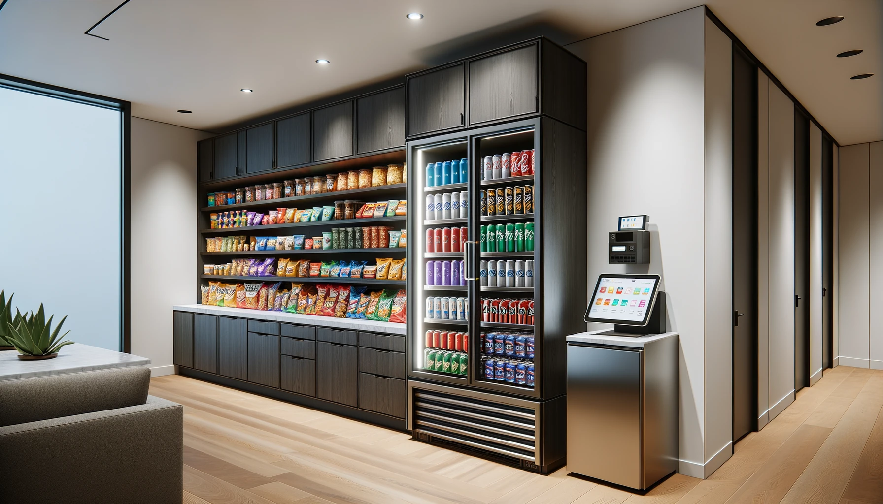 Self-serve micro-market in a Naperville corporate campus break room